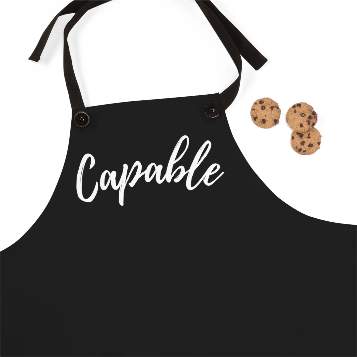 Capable Apron Black with White Lettering