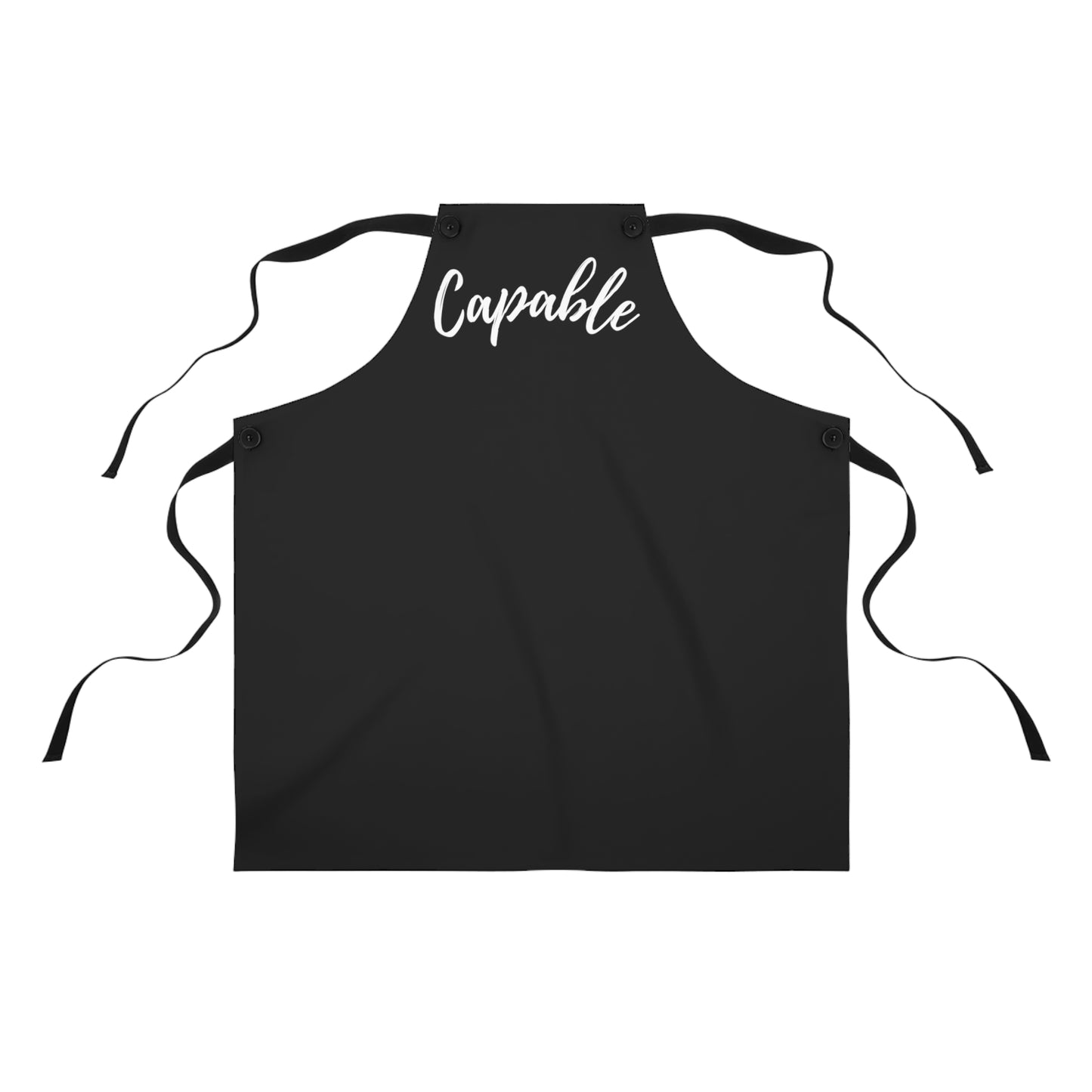 Capable Apron Black with White Lettering