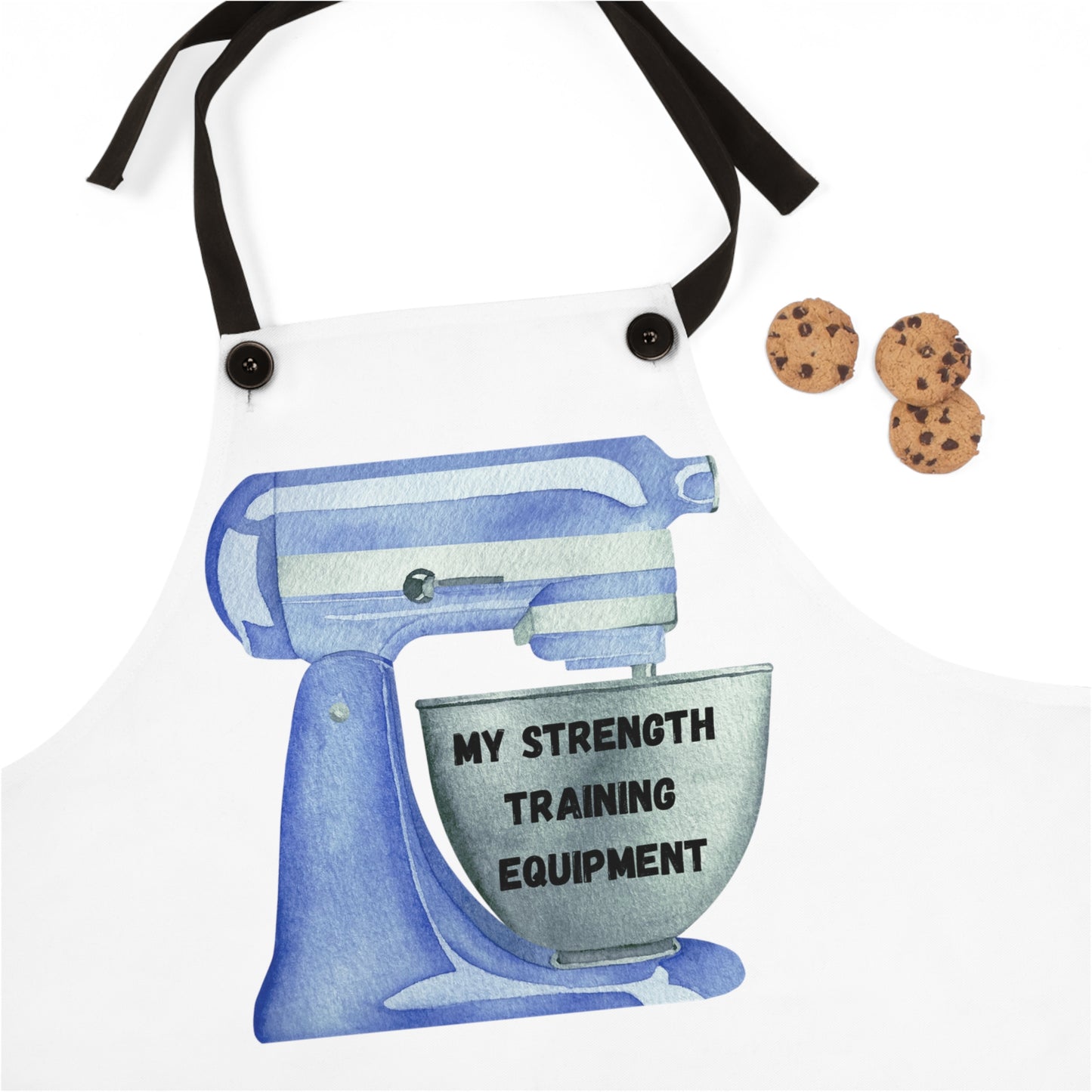 My Strength Training Equipment Apron White with Blue