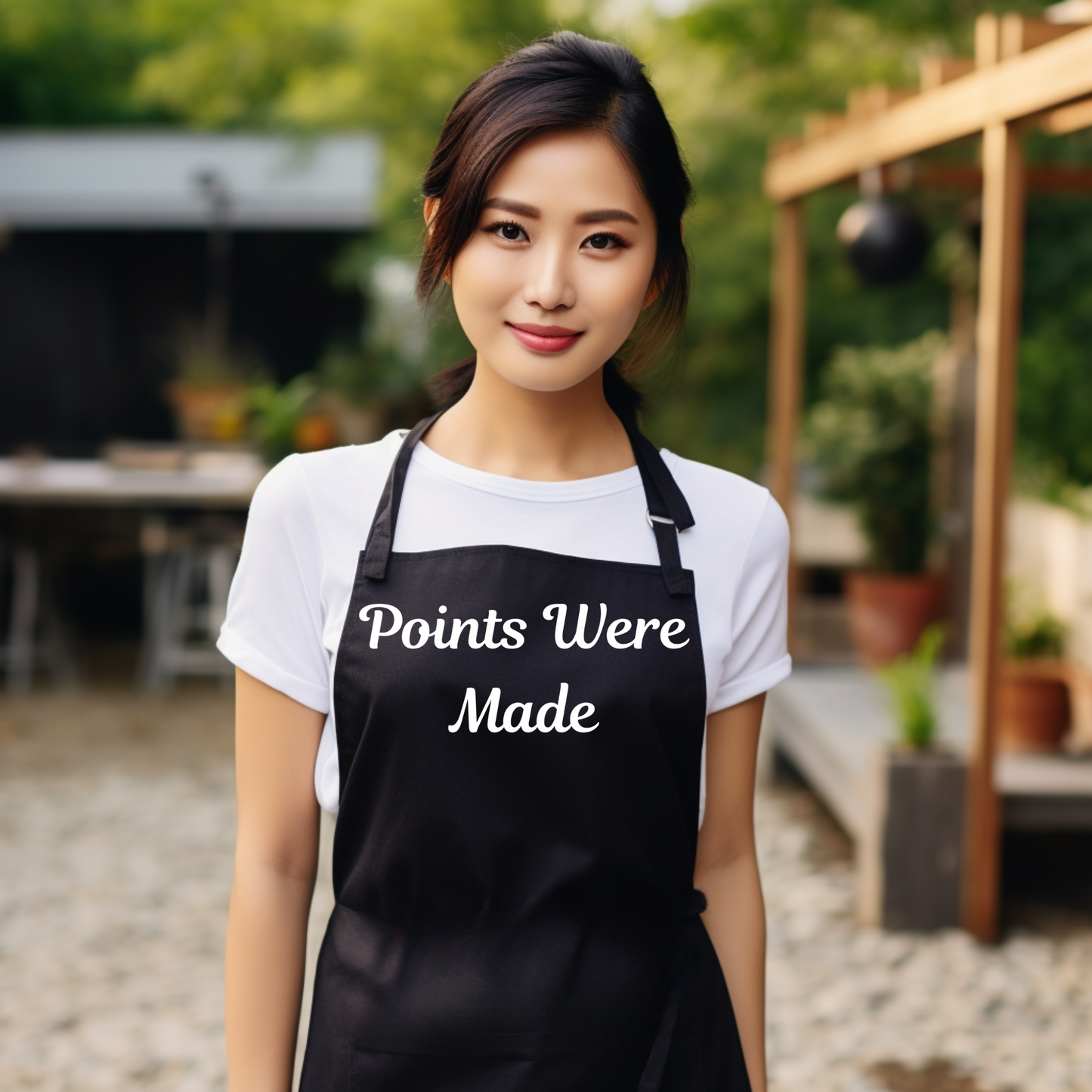 Points Were Made Apron Black with White Lettering